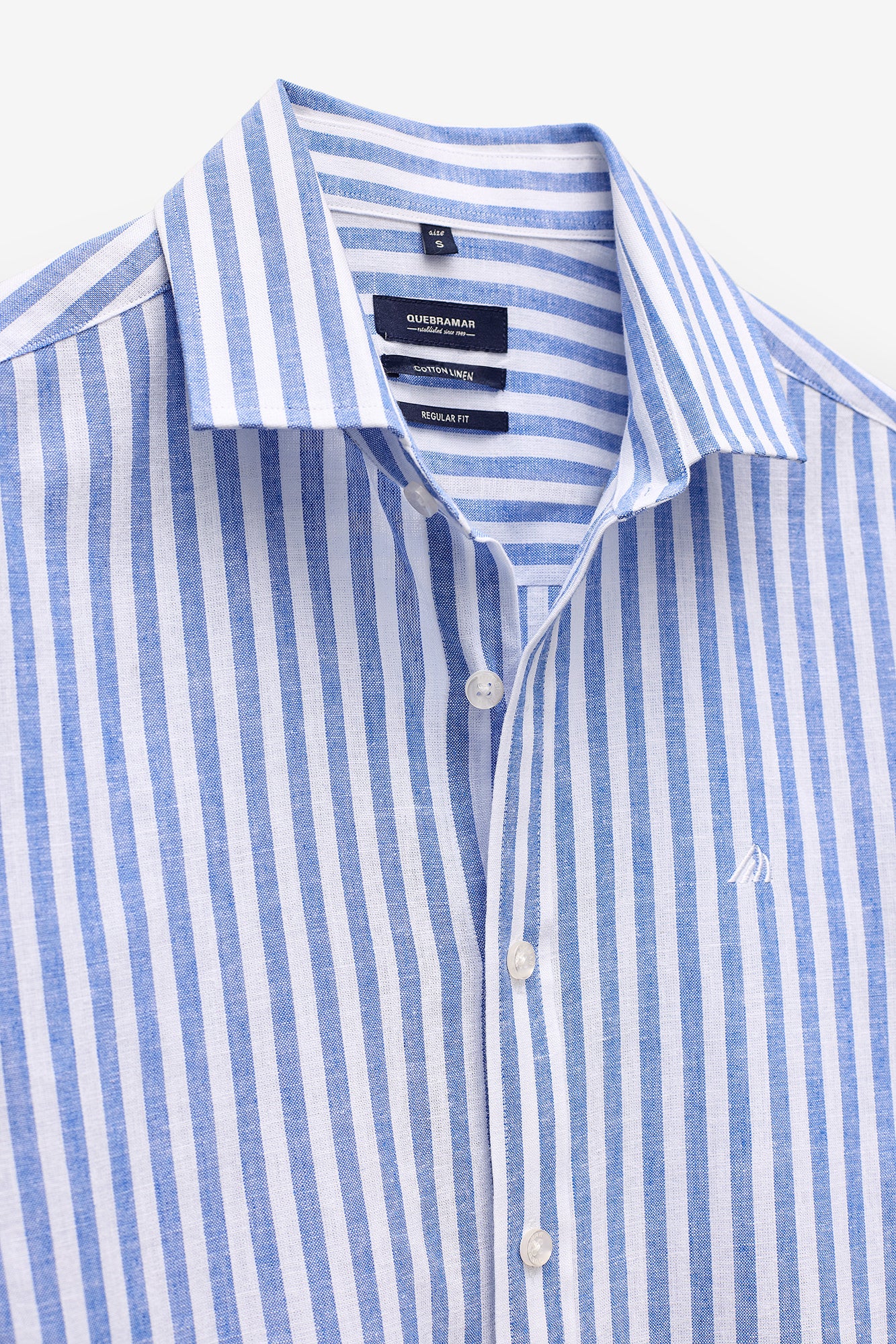 CAMISA ÀS RISCAS ALGODÃO E LINHO