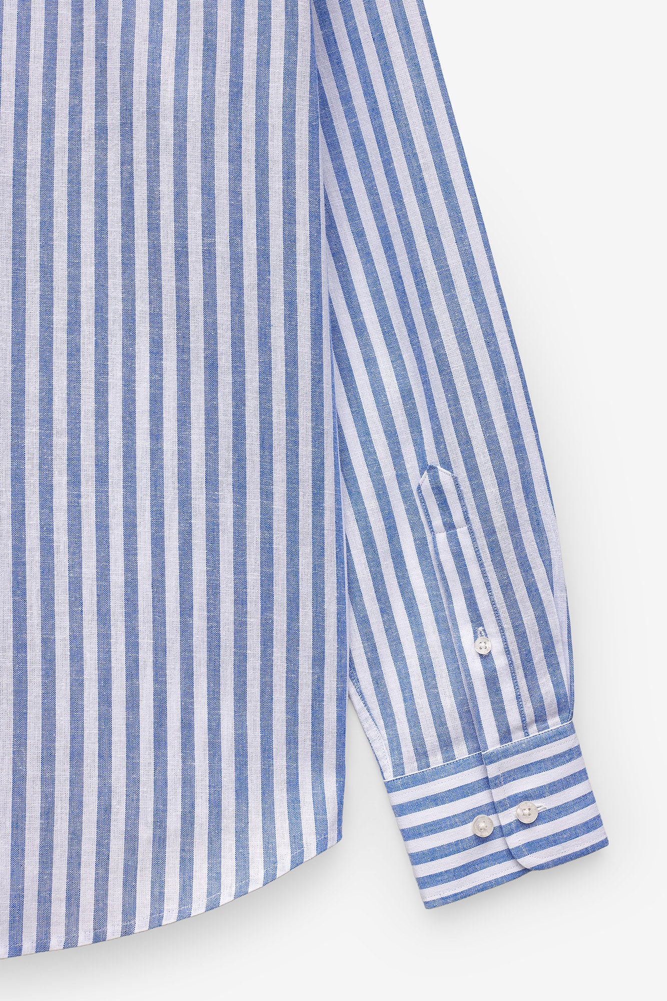 CAMISA ÀS RISCAS ALGODÃO E LINHO