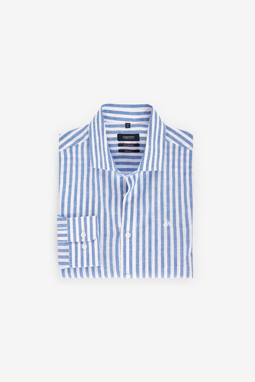 CAMISA ÀS RISCAS ALGODÃO E LINHO