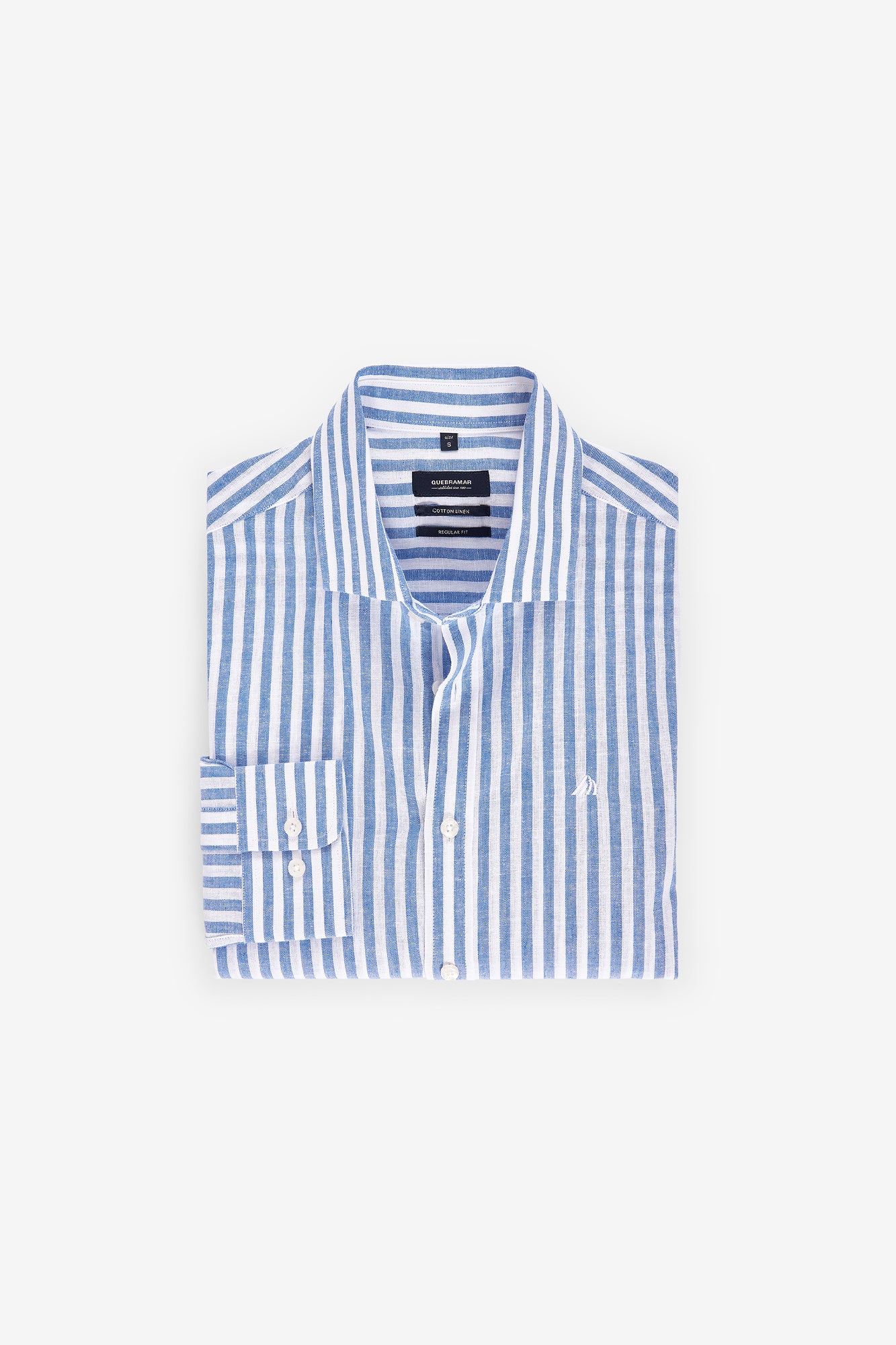 CAMISA ÀS RISCAS ALGODÃO E LINHO