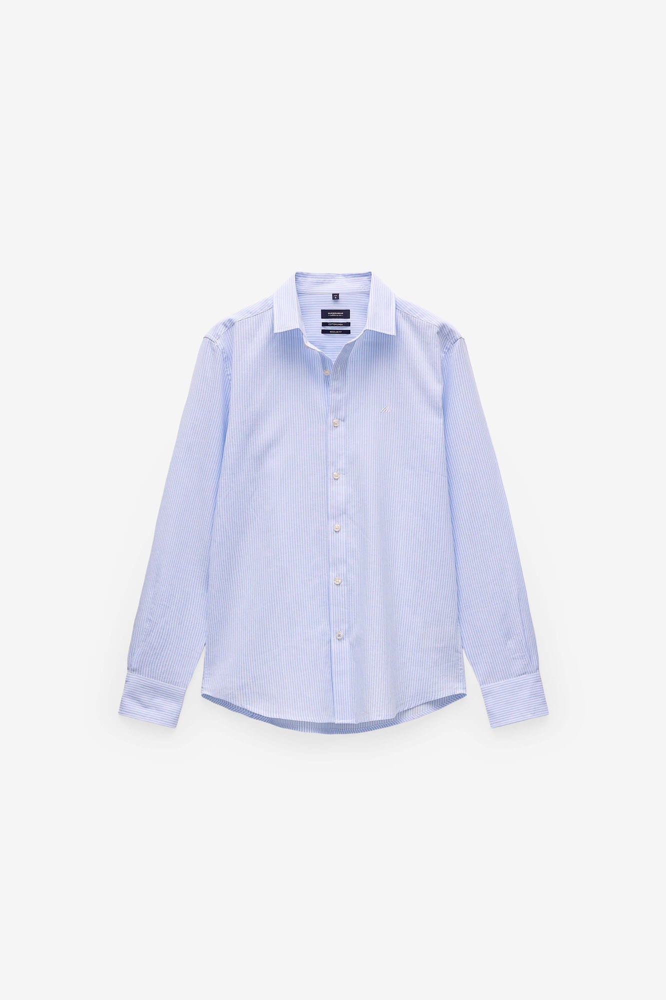 CAMISA ALGODÃO E LINHO ÀS RISCAS