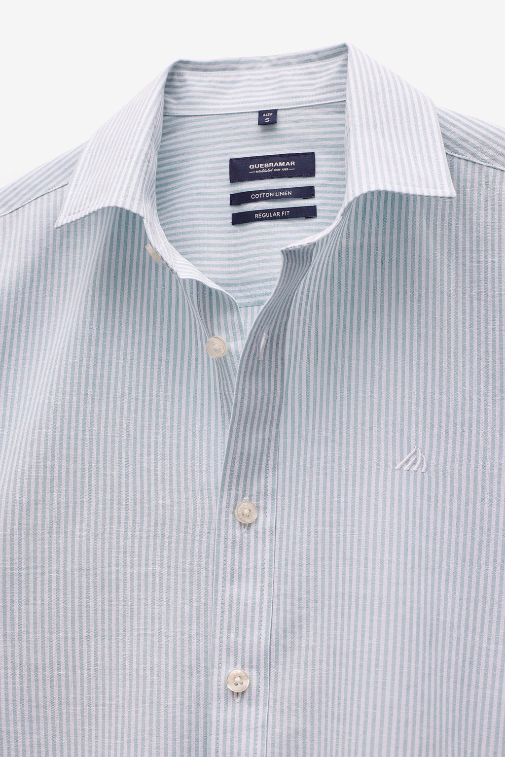 CAMISA ALGODÃO E LINHO ÀS RISCAS