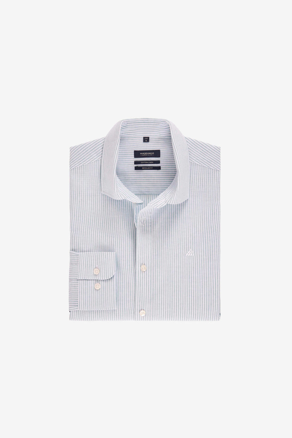 CAMISA ALGODÃO E LINHO ÀS RISCAS