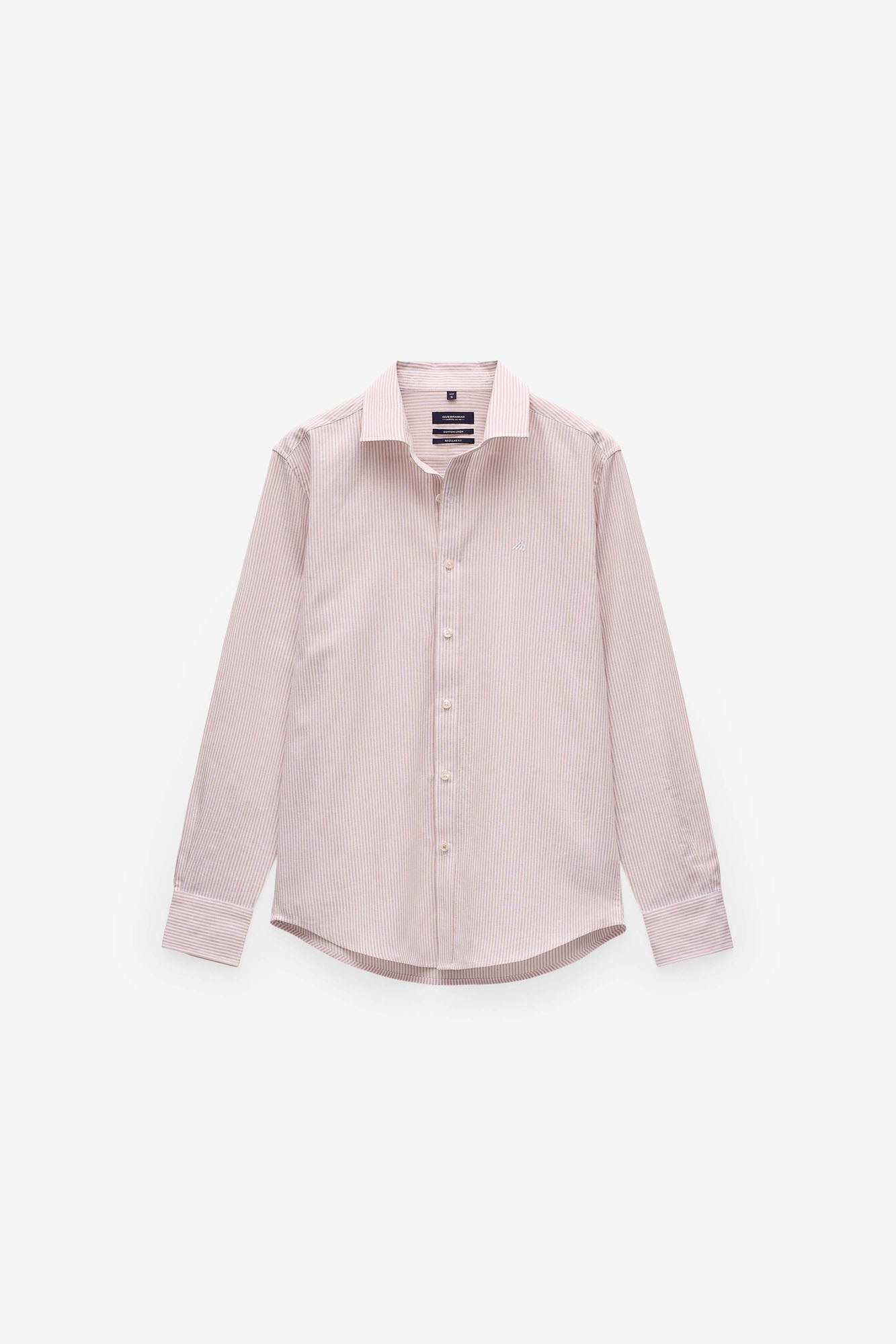 CAMISA ALGODÃO E LINHO ÀS RISCAS