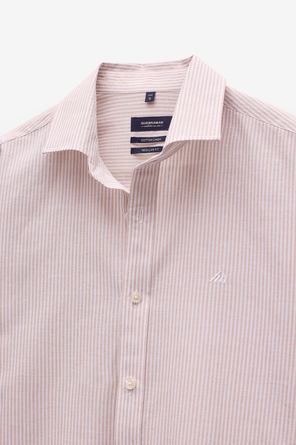 CAMISA ALGODÃO E LINHO ÀS RISCAS