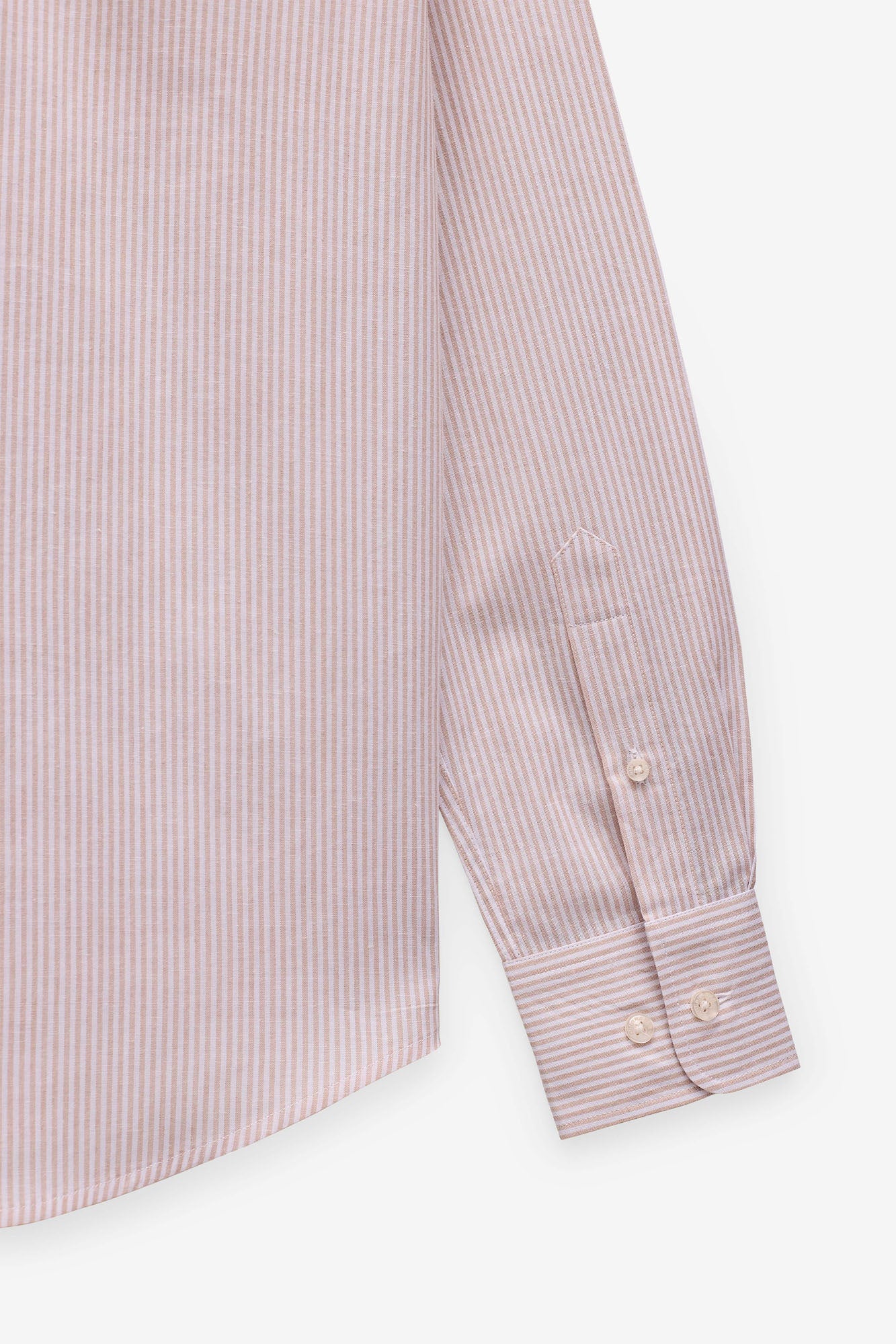 CAMISA ALGODÃO E LINHO ÀS RISCAS