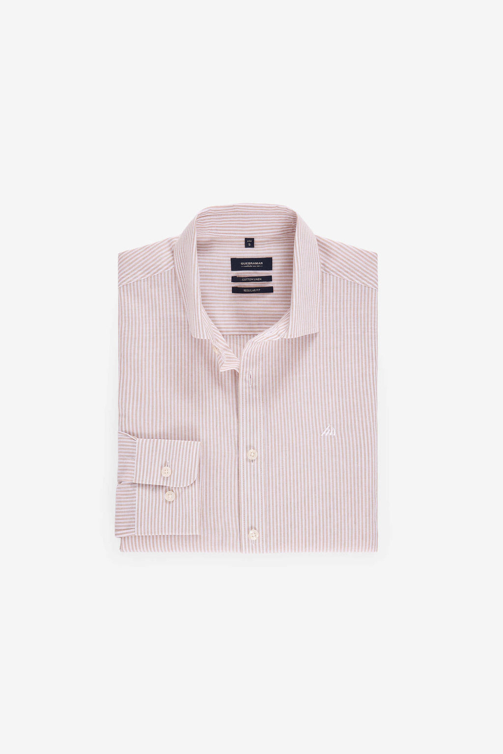 CAMISA ALGODÃO E LINHO ÀS RISCAS
