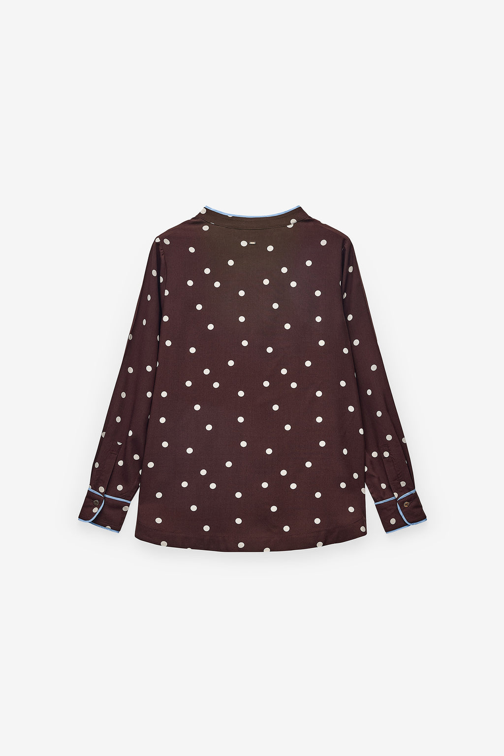 CAMISA POLKA DOTS COM FITA EM CONTRASTE