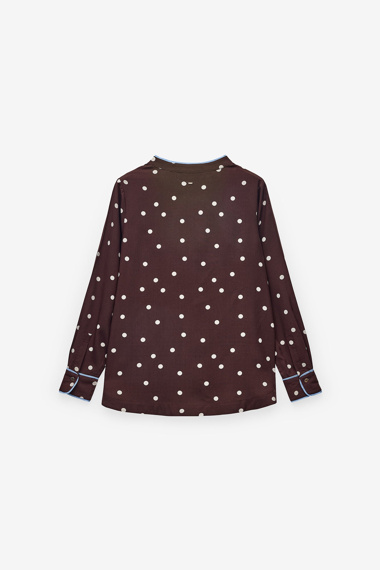 CAMISA POLKA DOTS COM FITA EM CONTRASTE