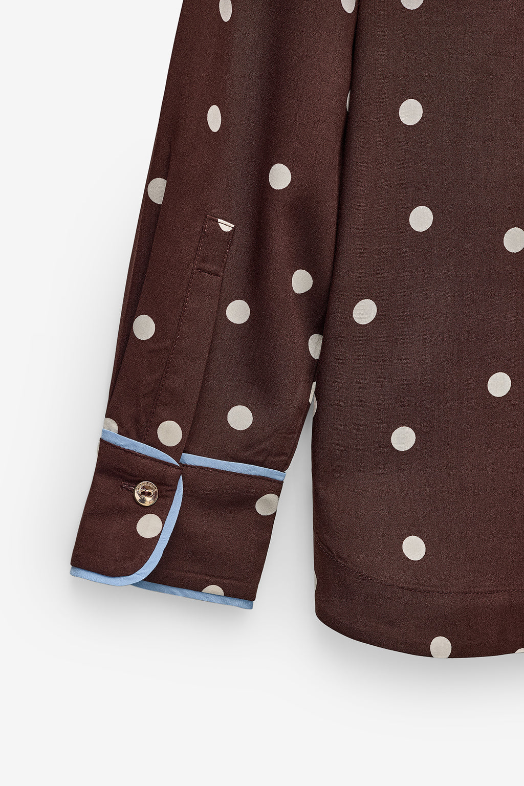 CAMISA POLKA DOTS COM FITA EM CONTRASTE