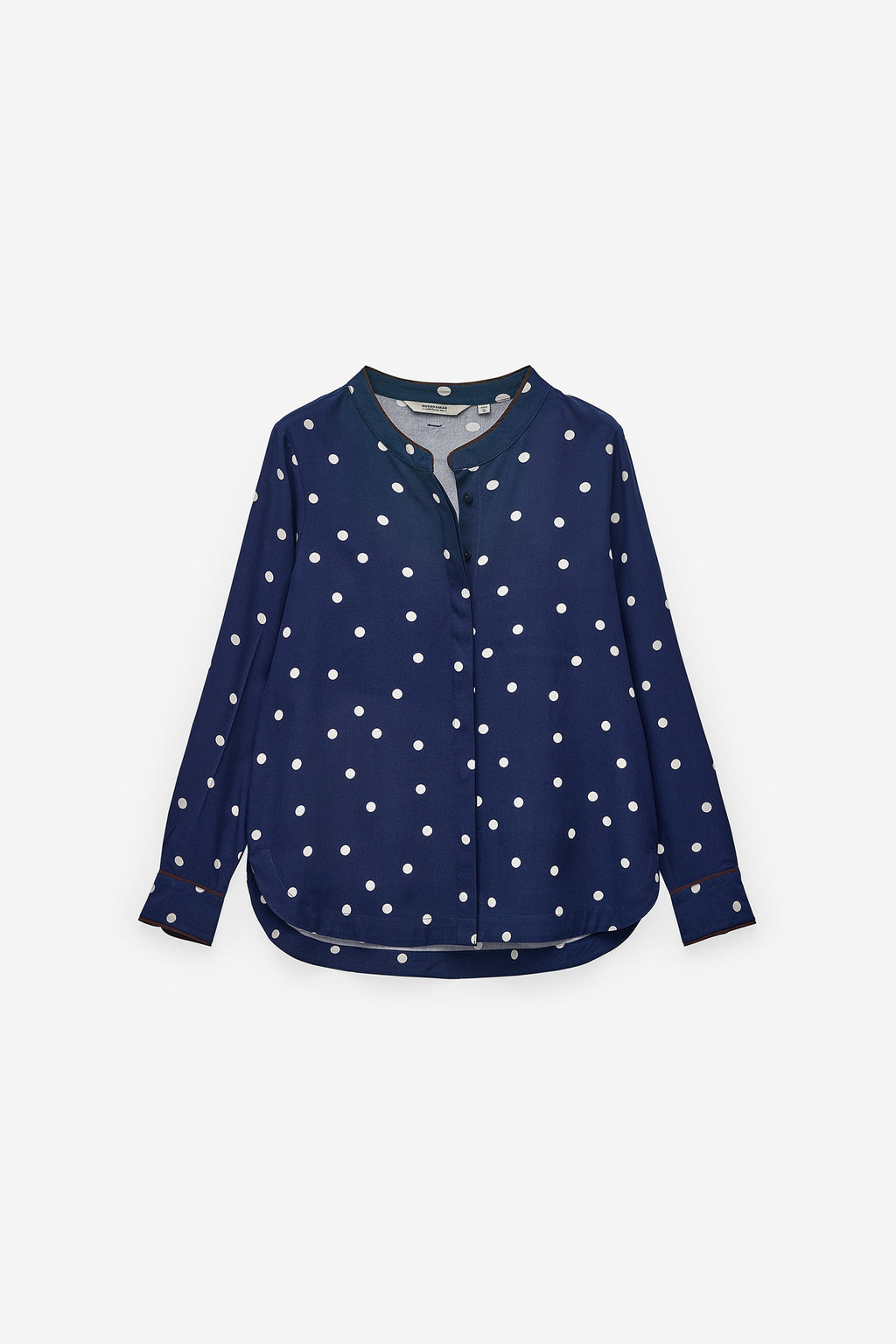CAMISA POLKA DOTS COM FITA EM CONTRASTE