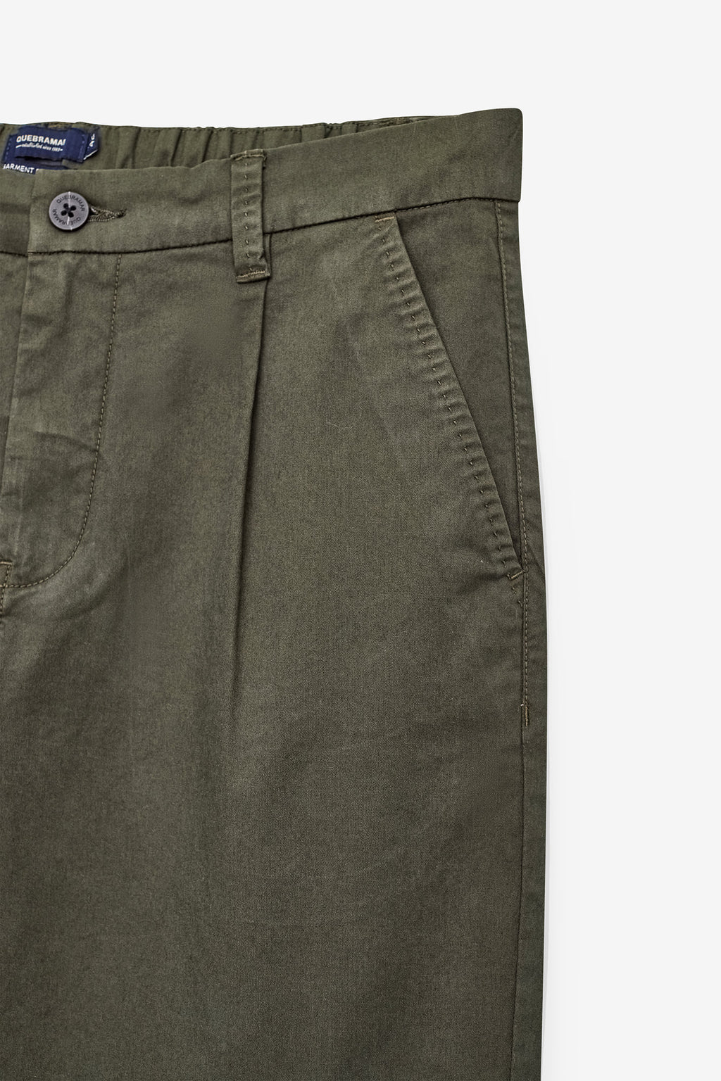 PANTALONES CORTOS CHINO EN SARGA CON ELÁSTICO EN LA CINTURA