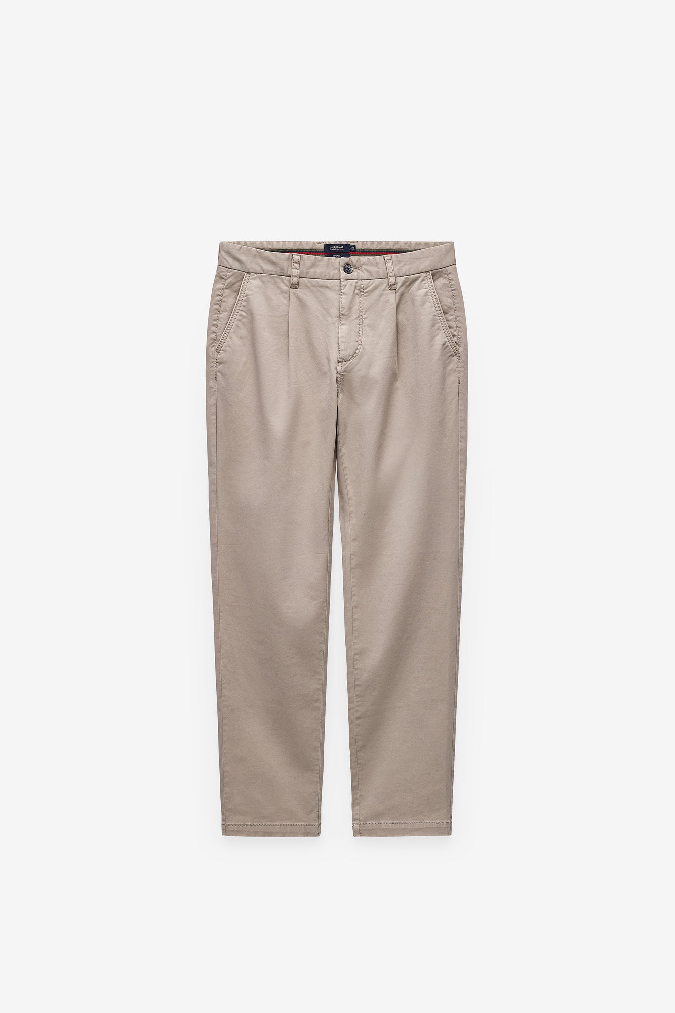 CALÇAS CHINO TAPERED FIT COM PINÇAS