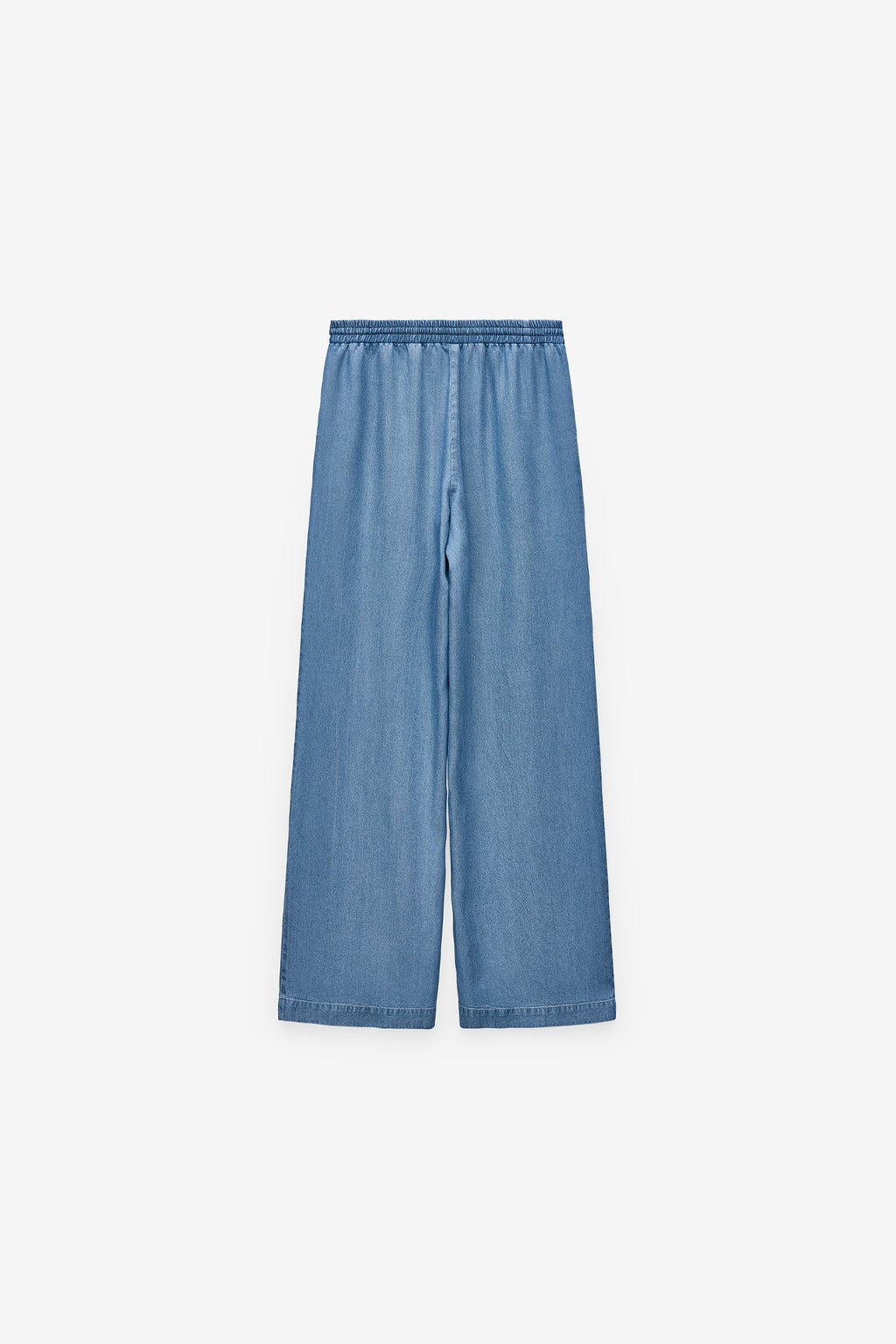 PANTALONES CHAMBRAY CON ELÁSTICO EN LA CINTURA