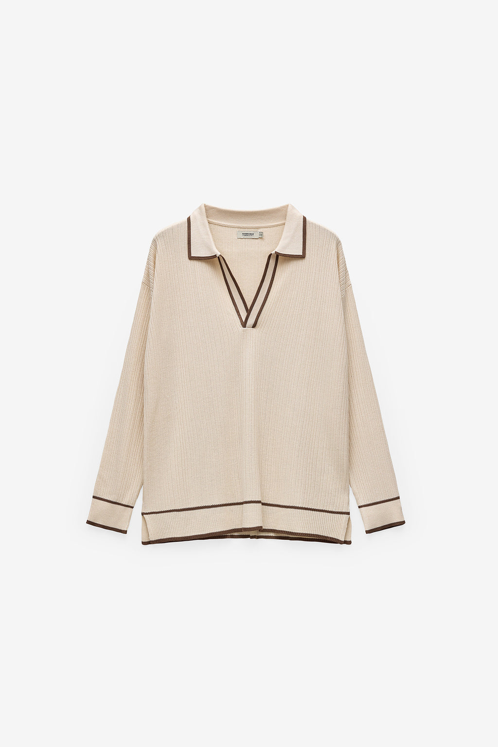 CAMISOLA DE MALHA COM GOLA DE POLO