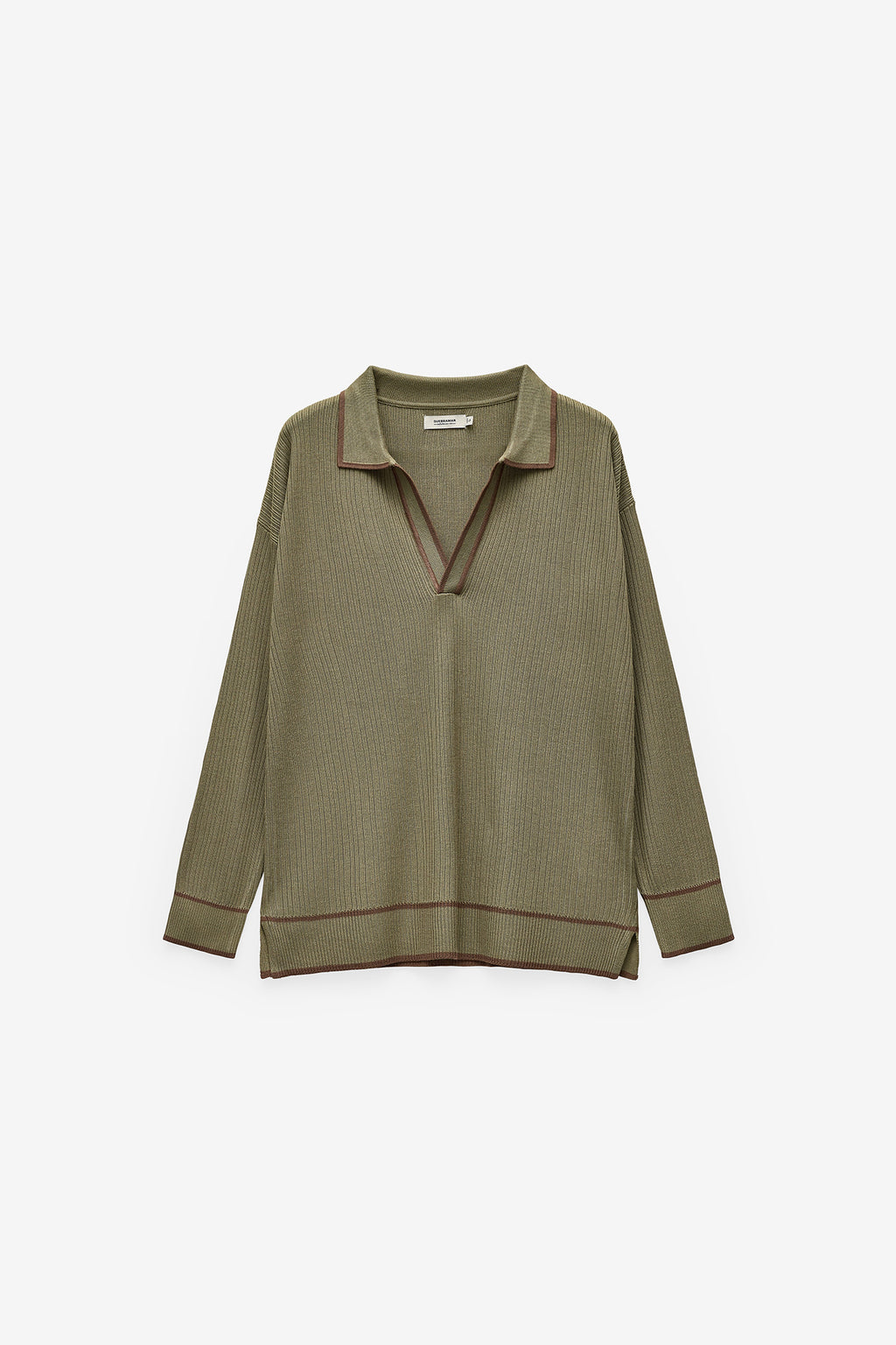 CAMISOLA DE MALHA COM GOLA DE POLO