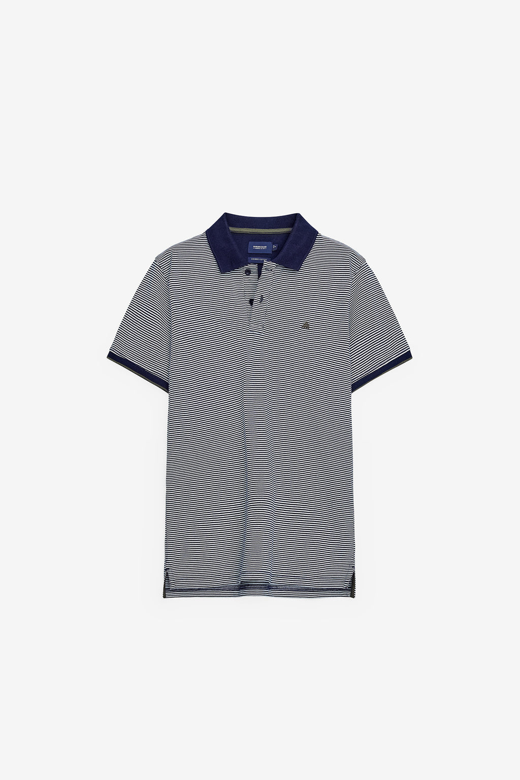 POLO PIQUÉ RAYADO CON CUELLO EN CONTRASTE