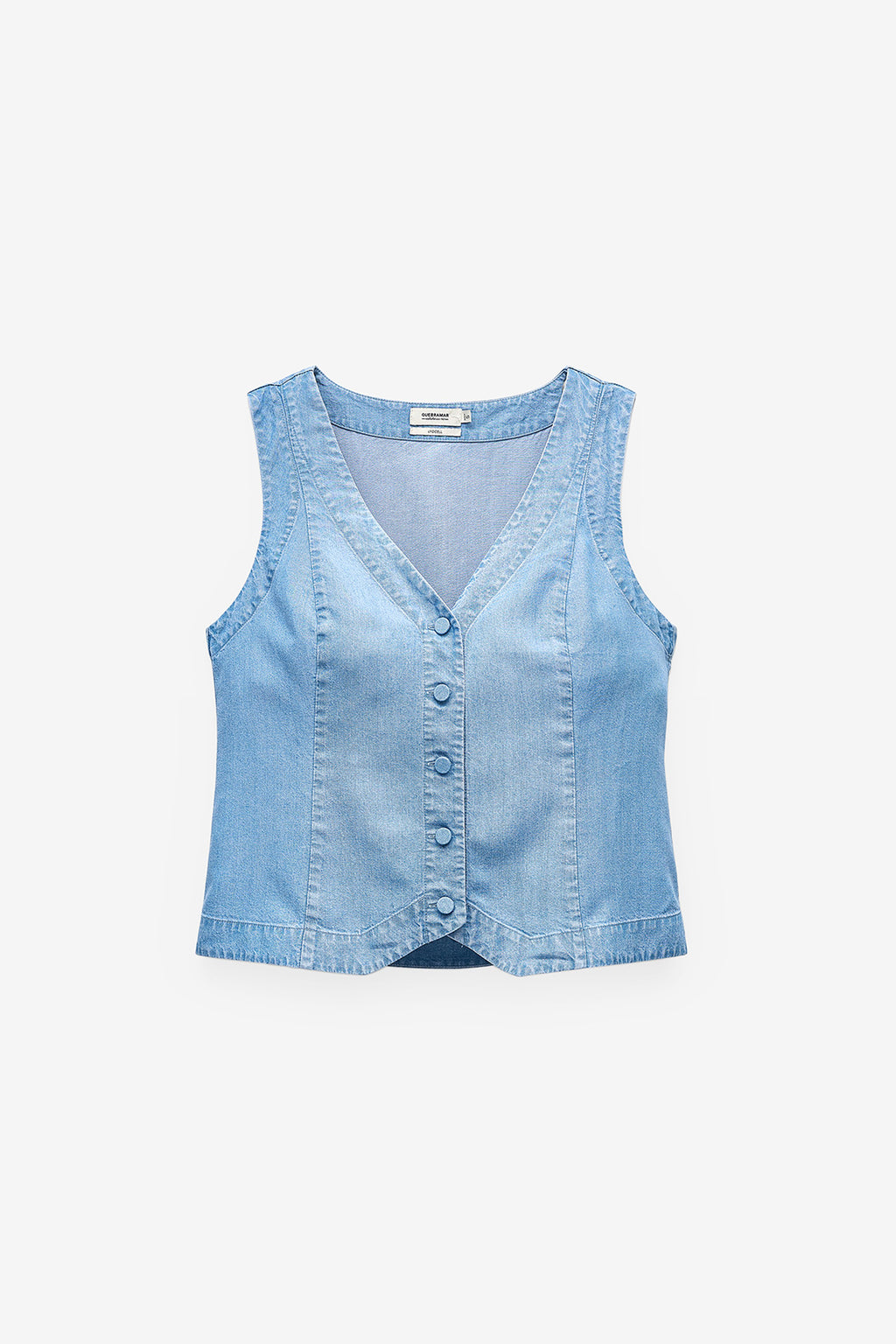 TOP COM BOTÕES EM CHAMBRAY