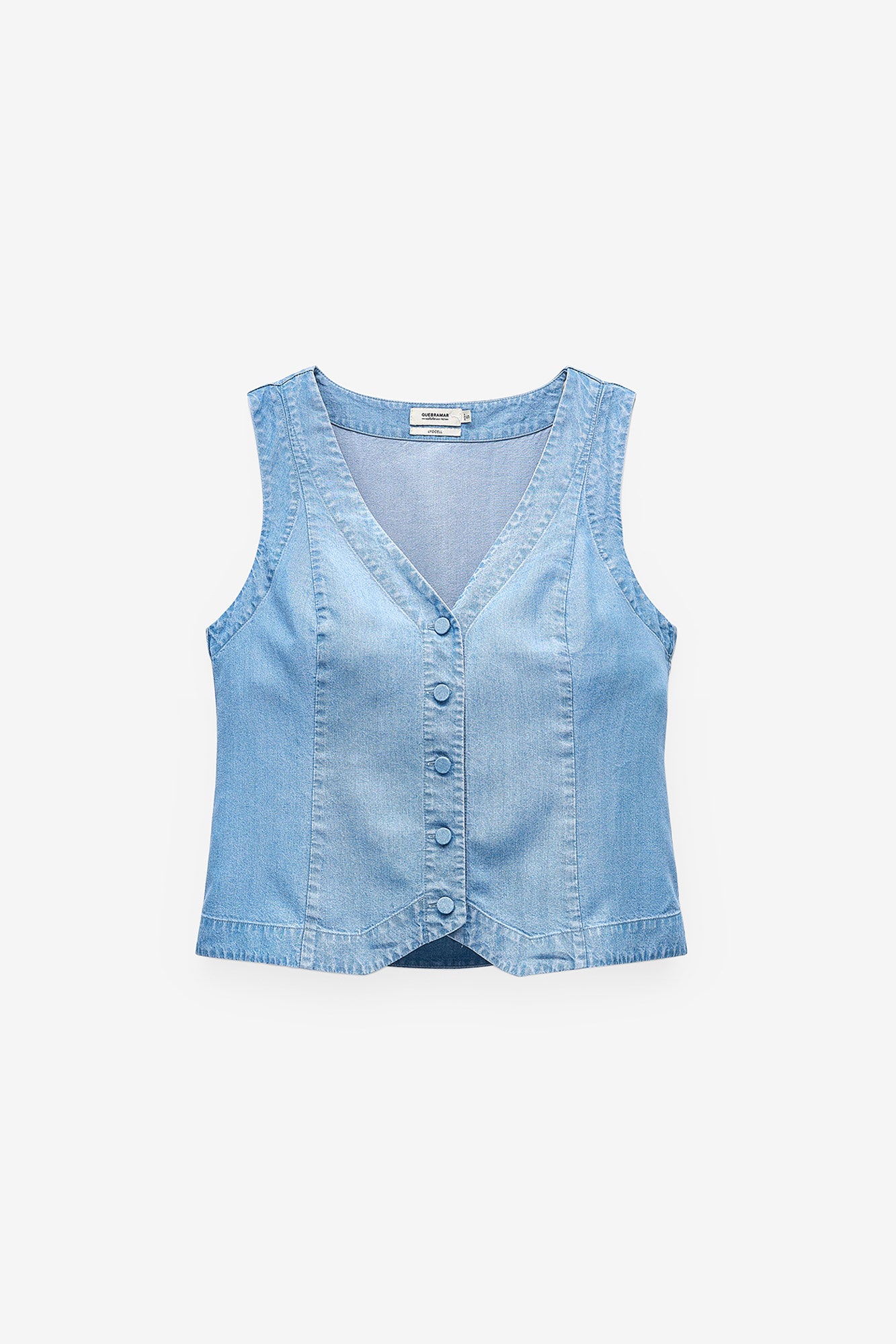 TOP COM BOTÕES EM CHAMBRAY