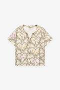 T-SHIRT ESTAMPADA COM BOTÕES