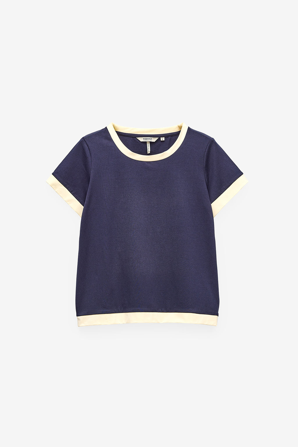 CAMISETA CON CUELLO Y PUÑOS A CONTRASTE
