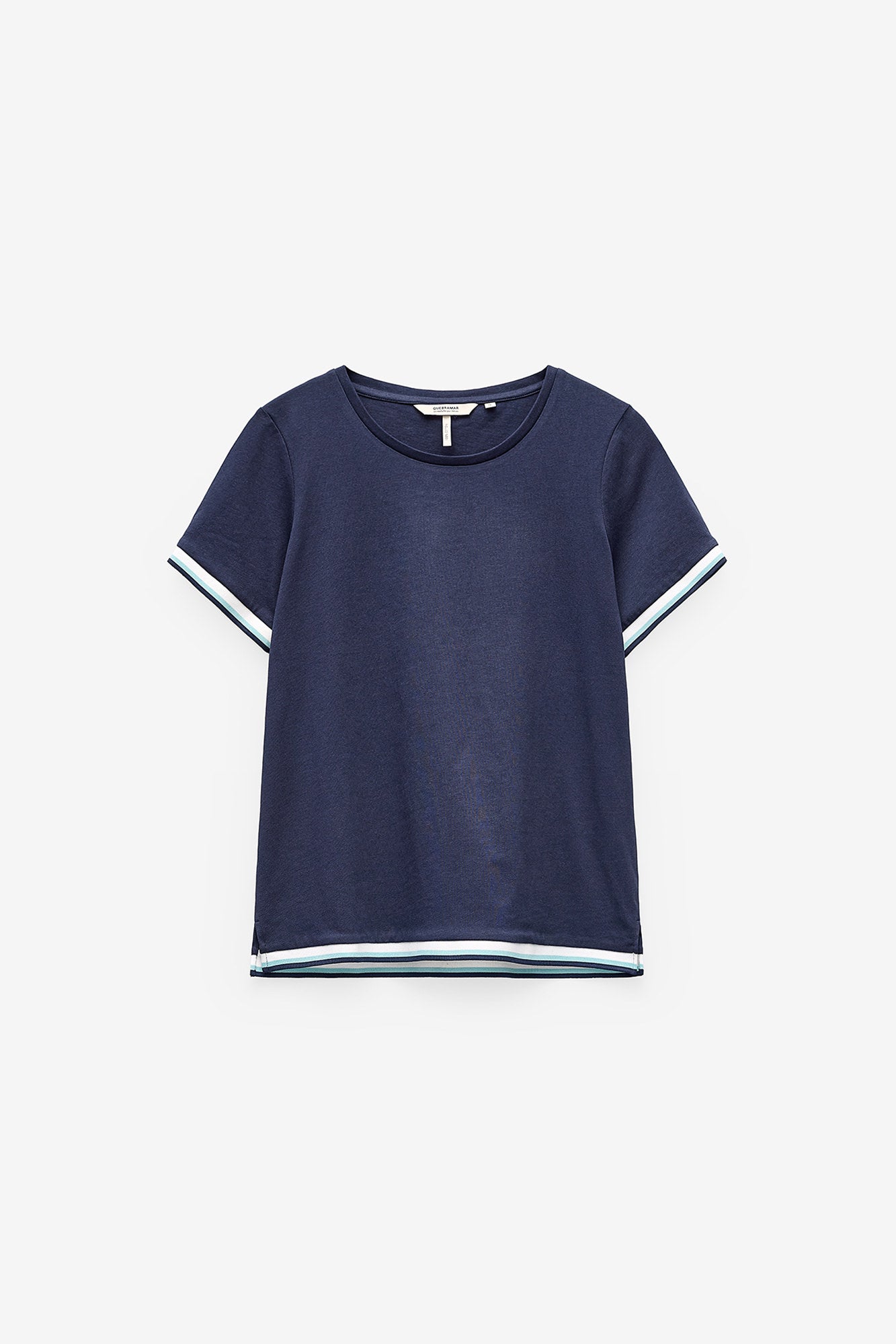 T-SHIRT COM RIBS A CONTRASTE