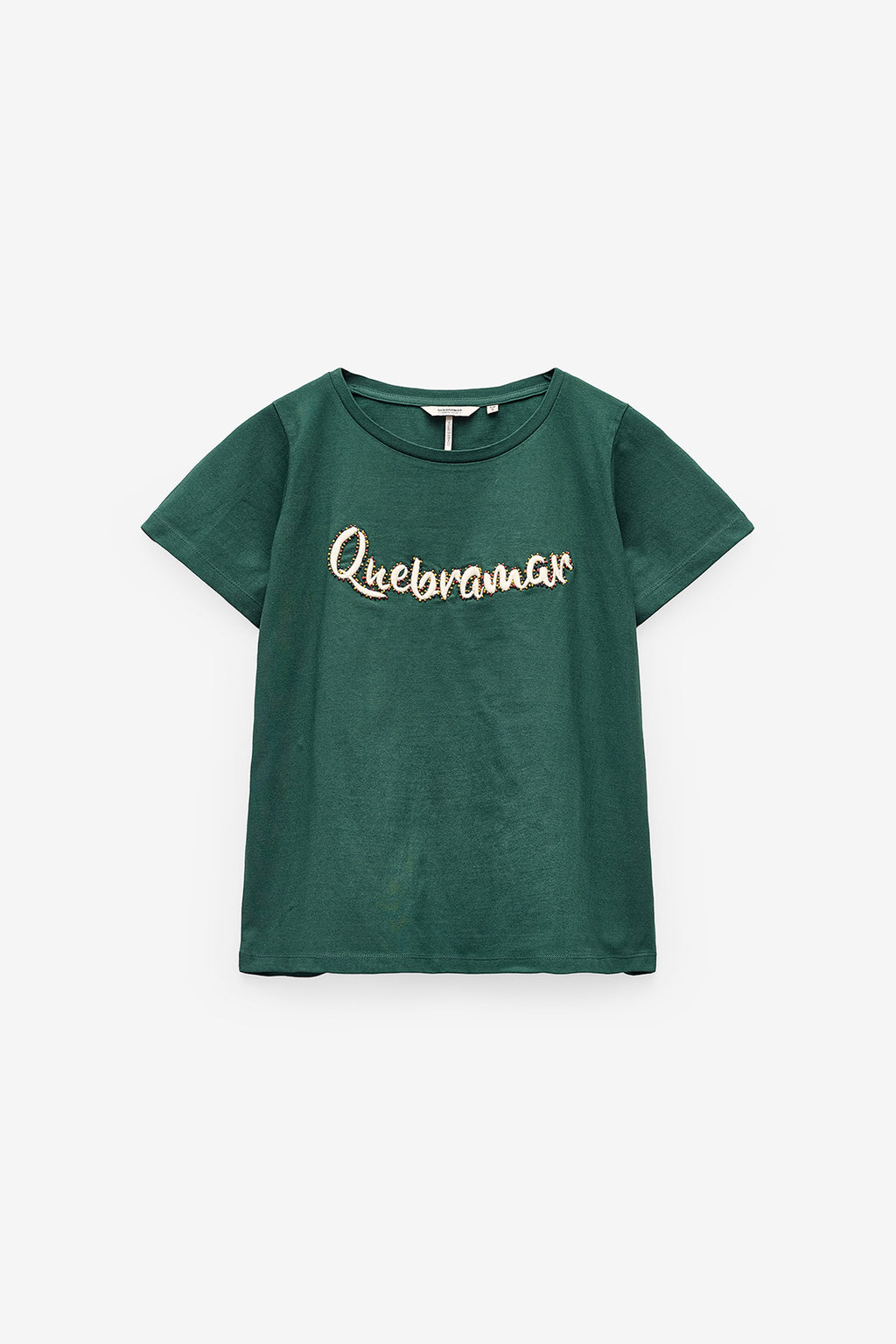 T-SHIRT COM BORDADO E MISSANGAS