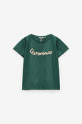 T-SHIRT COM BORDADO E MISSANGAS
