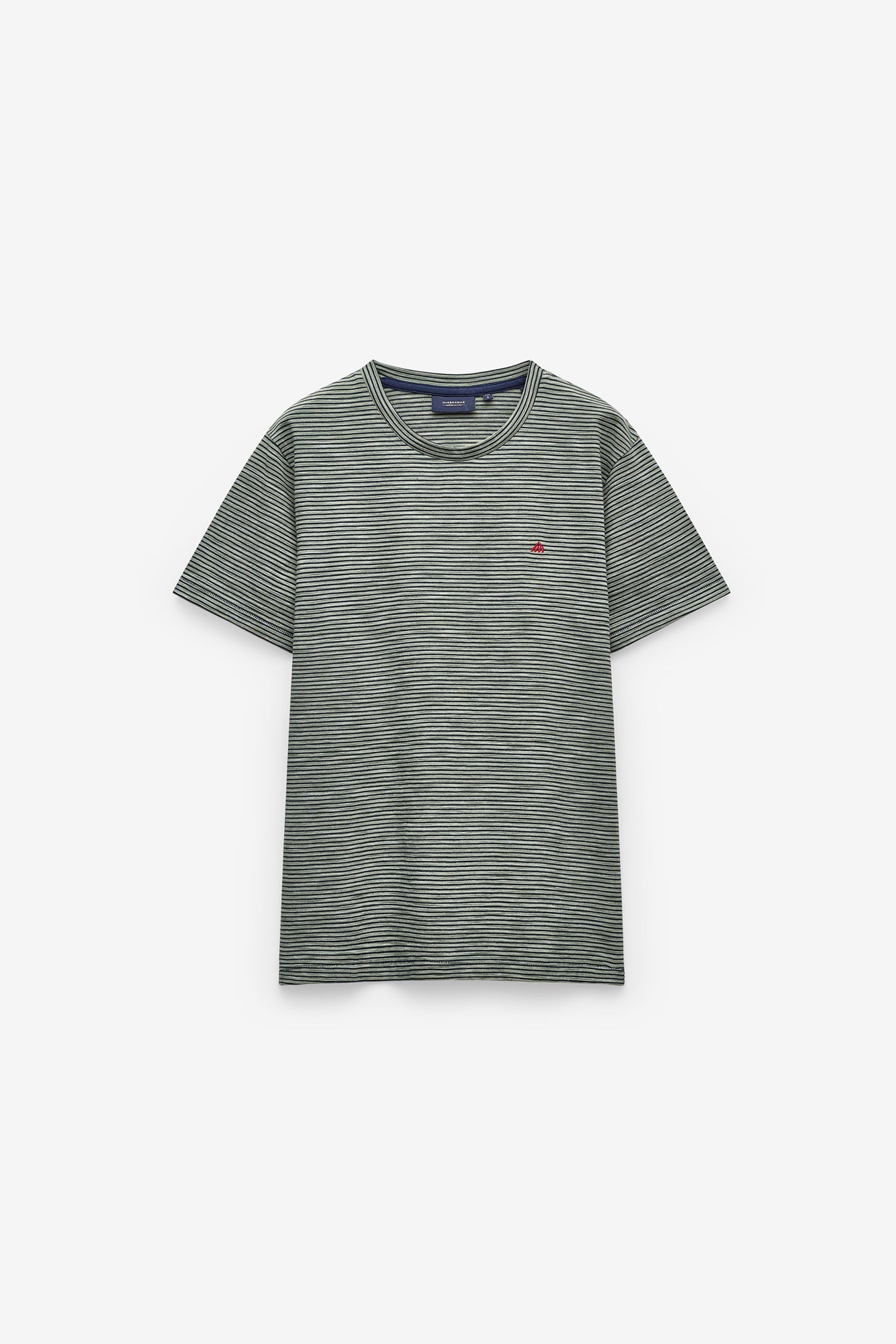 T-SHIRT ÀS RISCAS COM LOGO EM CONTRASTE