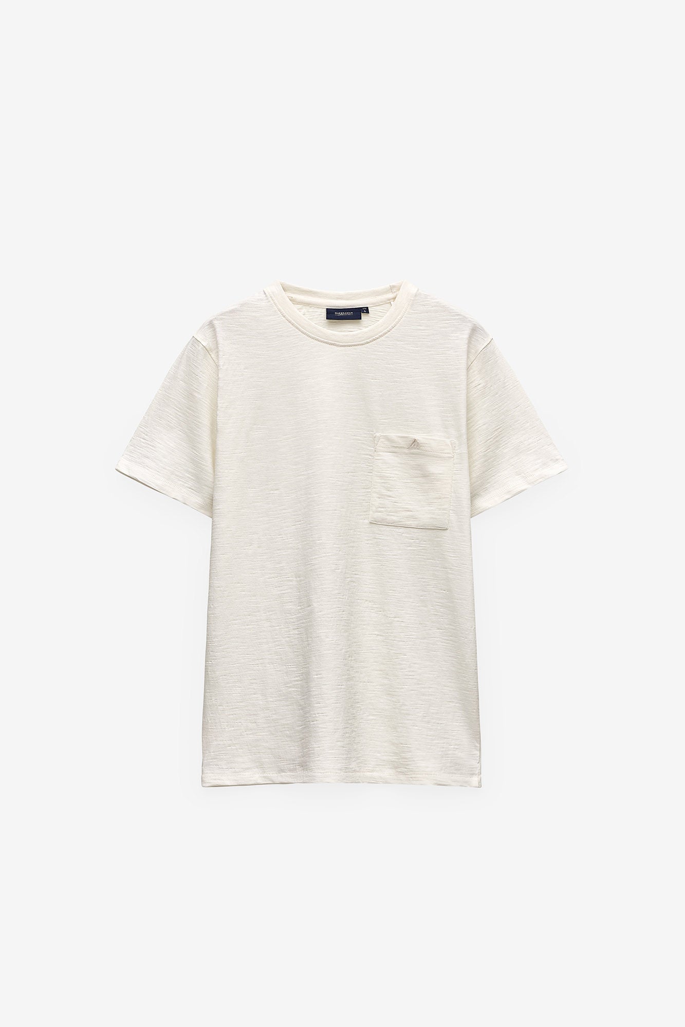 T-SHIRT EM SLUB LAVADA COM BOLSO