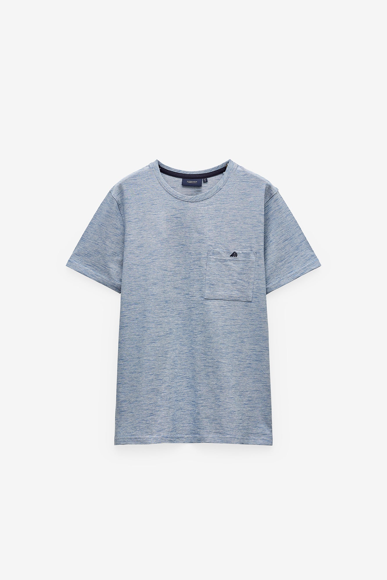 T-SHIRT COM MICRO-RISCAS E BOLSO