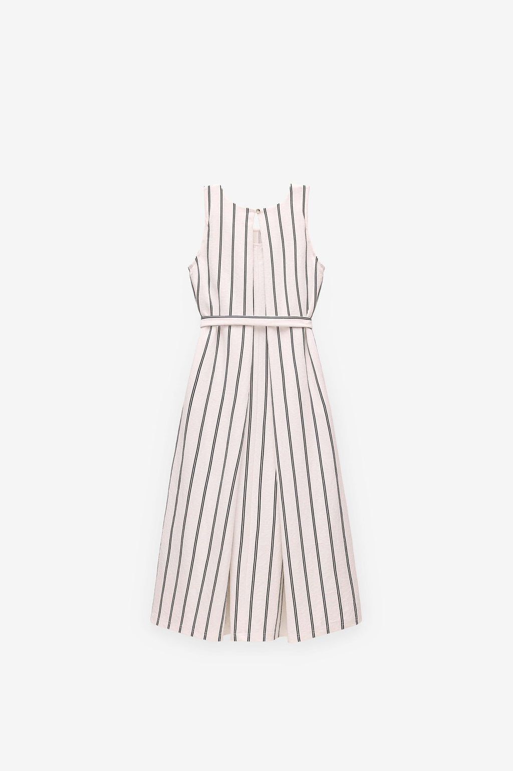 VESTIDO ÀS RISCAS COM PREGAS