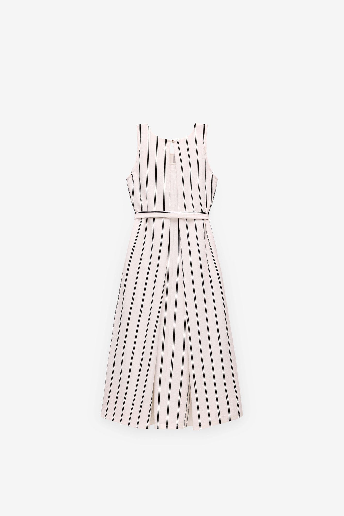VESTIDO ÀS RISCAS COM PREGAS