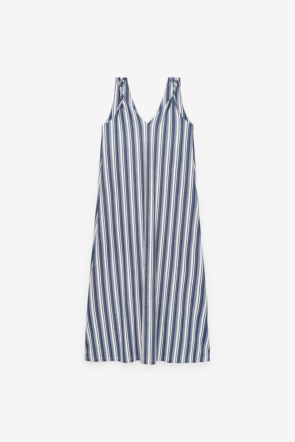 VESTIDO DE RAYAS CON TIRANTES TORCIDOS