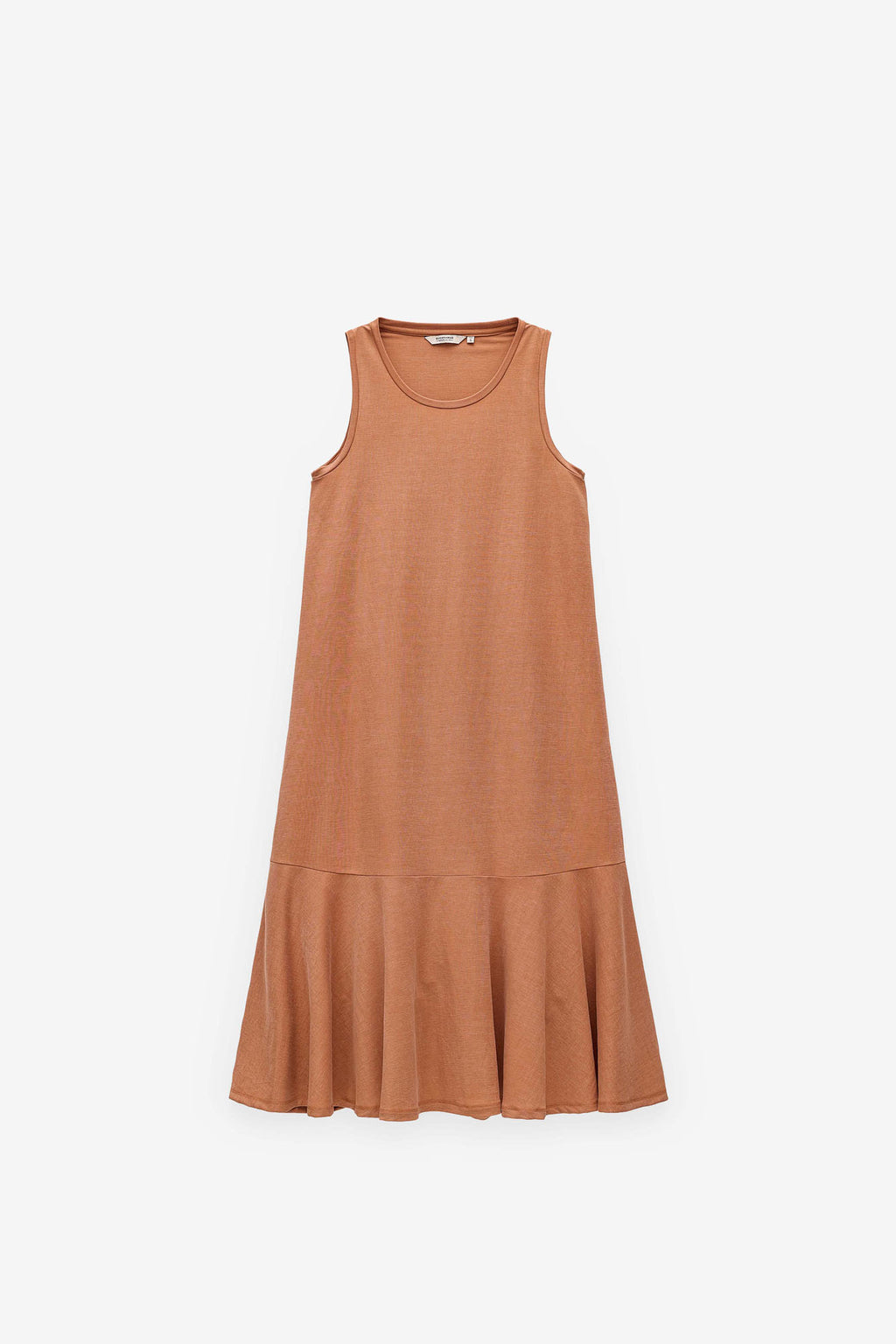 VESTIDO MIDI CON VOLANTE