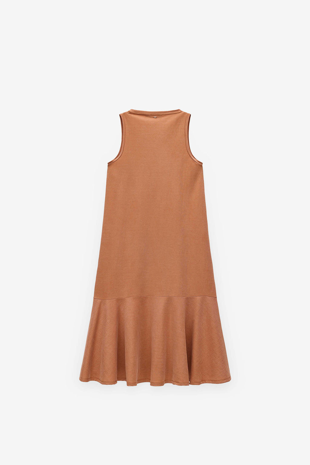 VESTIDO MIDI CON VOLANTE