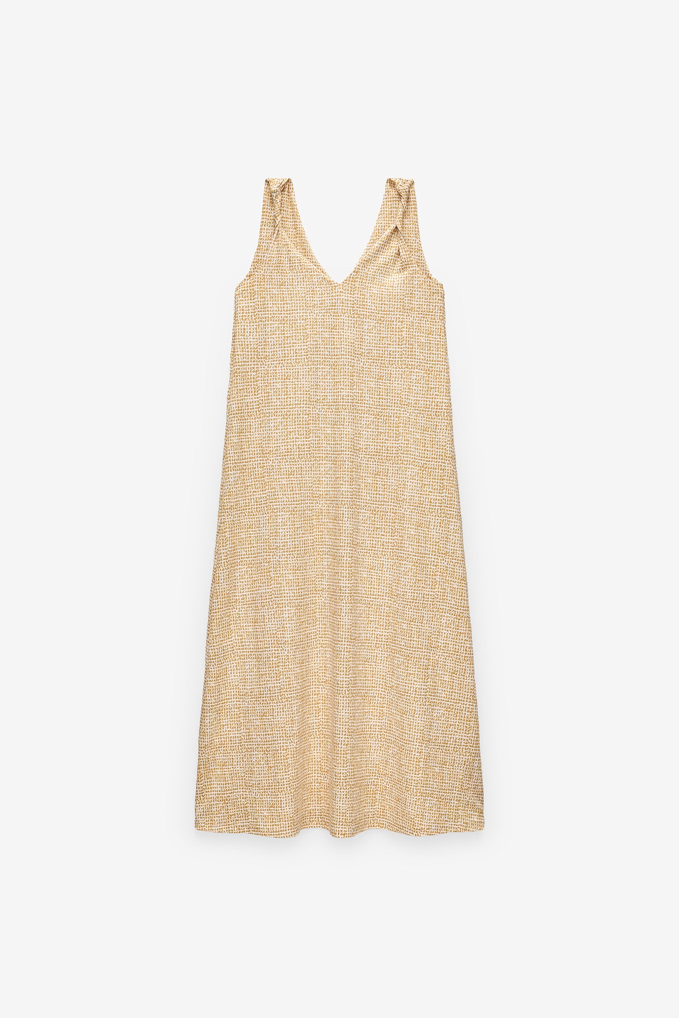 VESTIDO ESTAMPADO COM ALÇAS TORCIDAS
