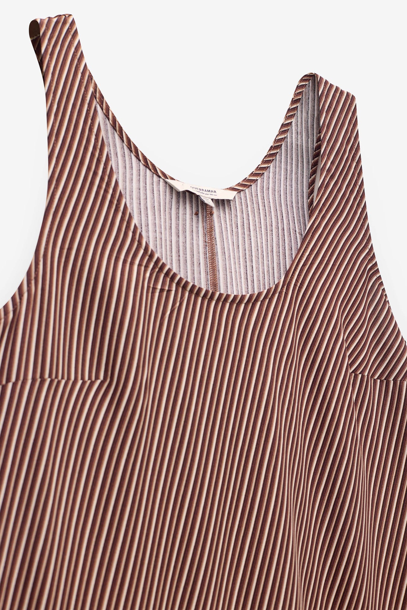 VESTIDO DE ALÇAS COMPRIDO ÀS RISCAS