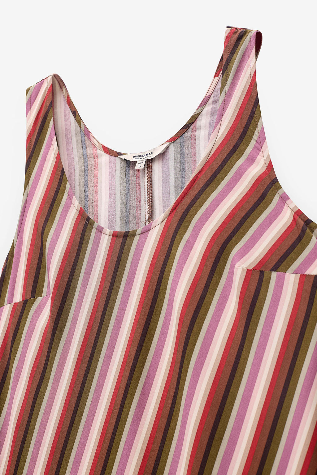 VESTIDO DE ALÇAS COMPRIDO ÀS RISCAS