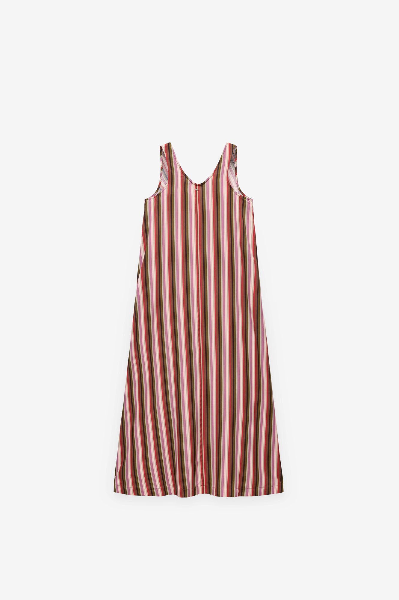 VESTIDO DE ALÇAS COMPRIDO ÀS RISCAS