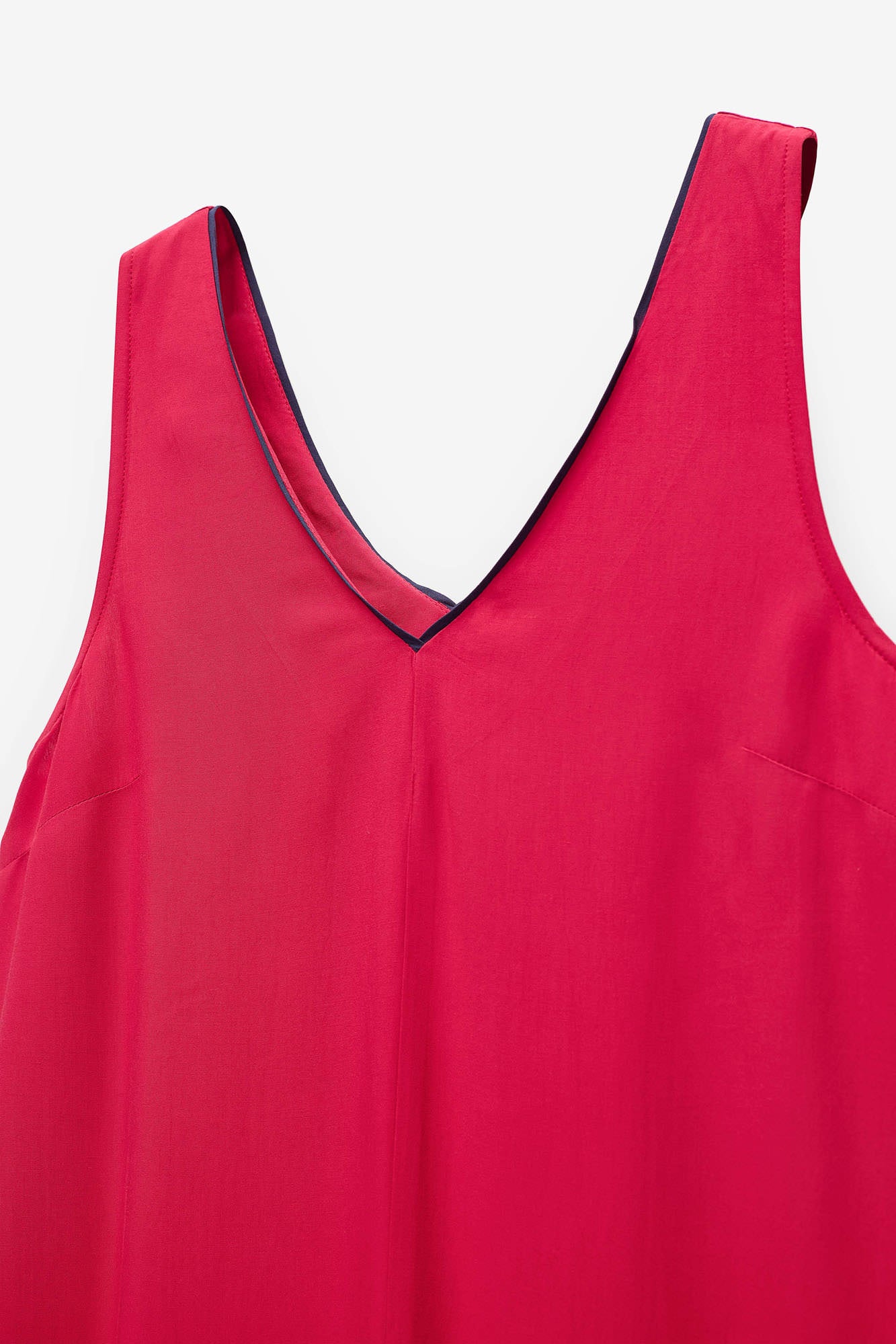 VESTIDO LISO LARGO CON CONTRASTES