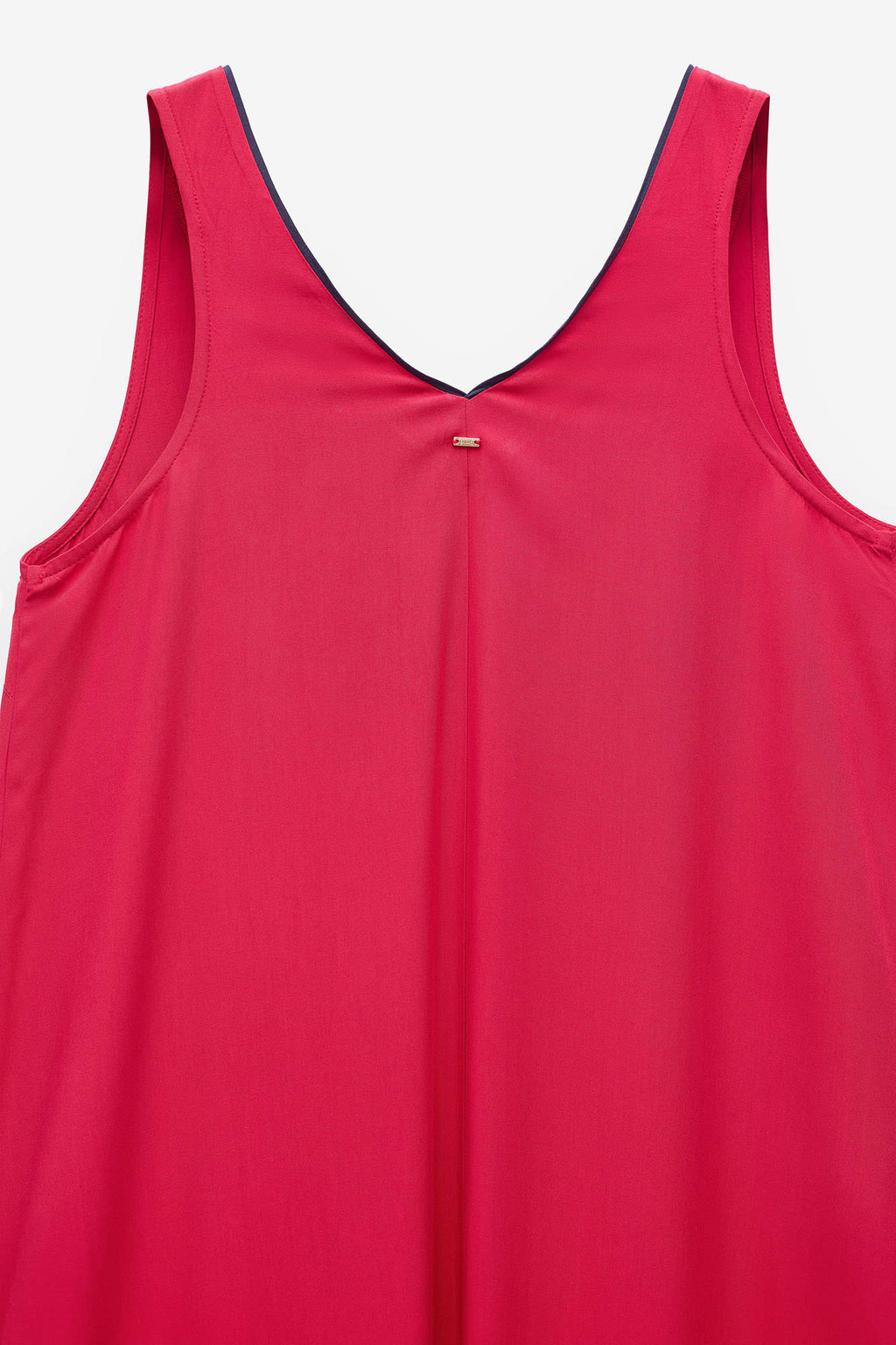 VESTIDO LISO LARGO CON CONTRASTES
