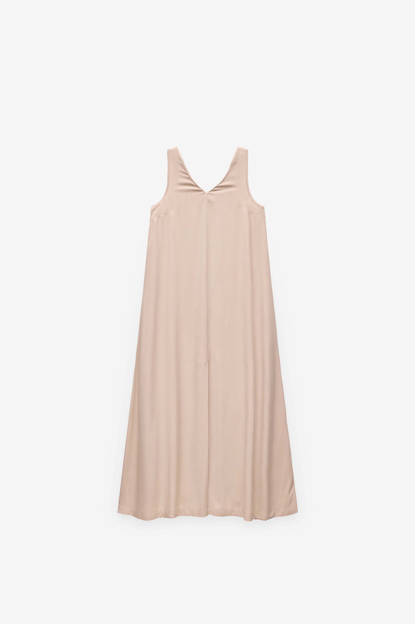 VESTIDO LISO COMPRIDO COM CONTRASTES