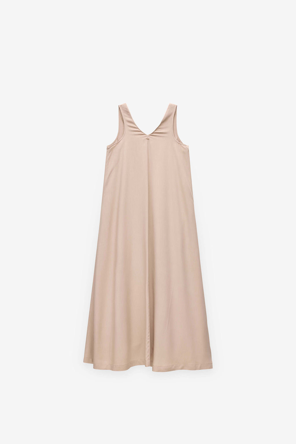 VESTIDO LISO COMPRIDO COM CONTRASTES