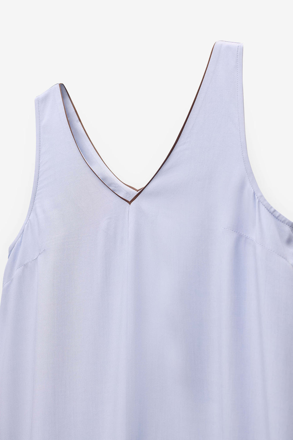 VESTIDO LISO COMPRIDO COM CONTRASTES
