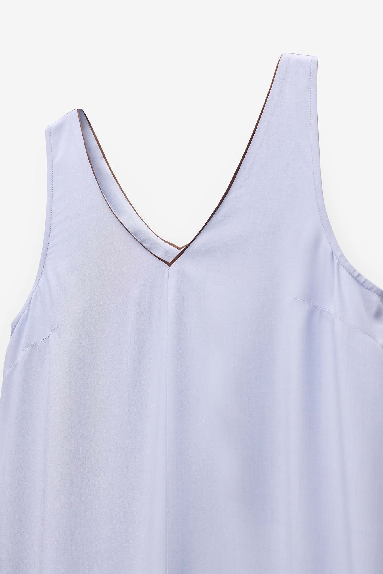 VESTIDO LISO COMPRIDO COM CONTRASTES