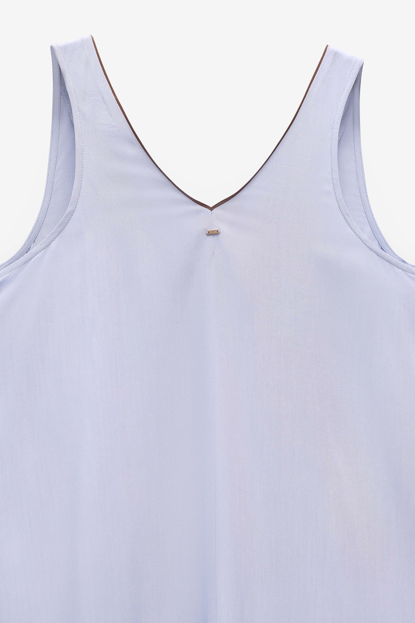 VESTIDO LISO COMPRIDO COM CONTRASTES