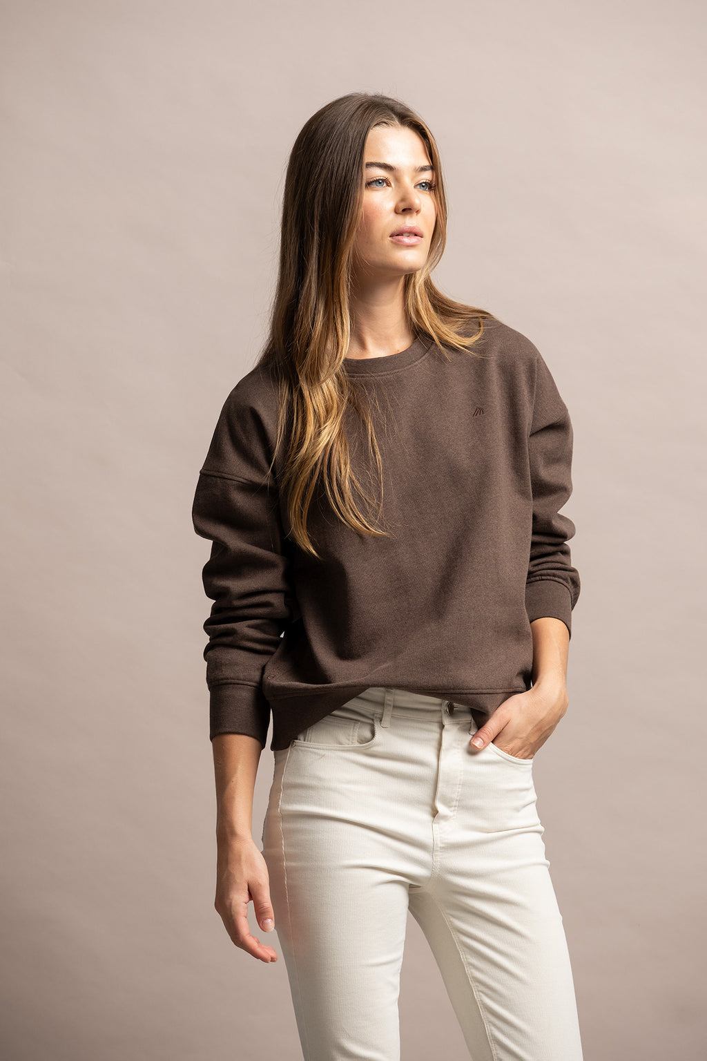 SWEATSHIRT BÁSICA COM DECOTE REDONDO
