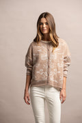 CASACO DE MALHA COM JACQUARD FLORAL
