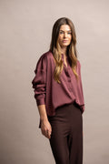 CAMISA SRA SATÉN OVERSIZE - MALVA